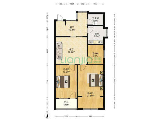 沿河中路32号 3室2厅1卫 73平方