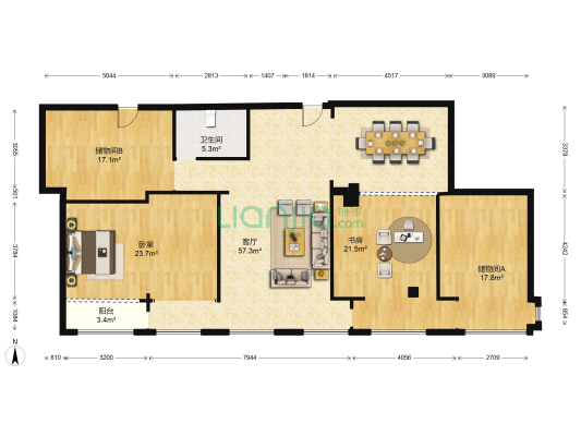 华信君庭 2室1厅1卫 209平方