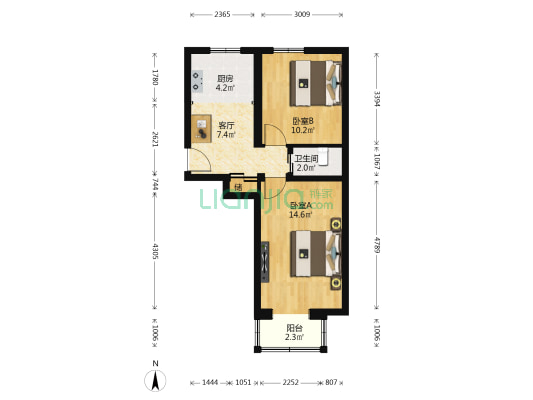 学院南路丙10号院 2室1厅1卫 54平方