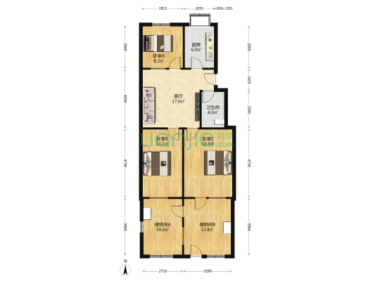 农行家属小区 3室1厅1卫 82平方