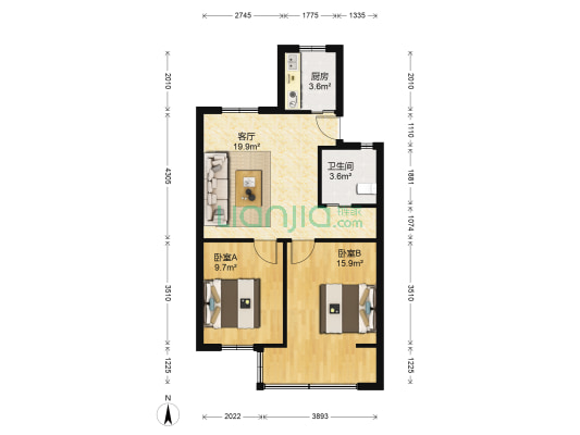 育青路 2室1厅1卫 66平方