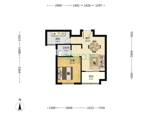 匡巷一村（一期） 1室1厅1卫 63平方