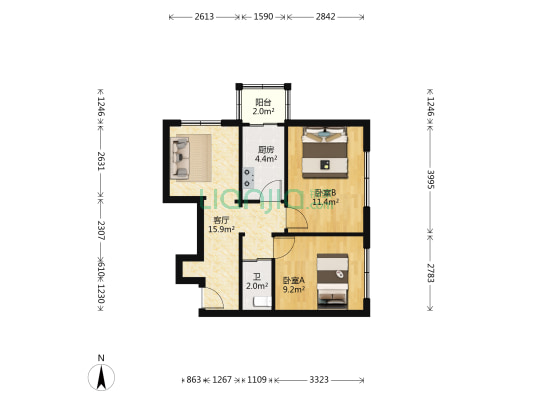 永宁小区 2室1厅1卫 60平方