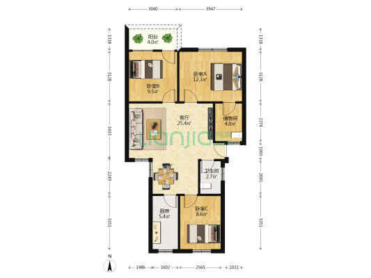 宝鹭综合楼 3室1厅1卫 99平方