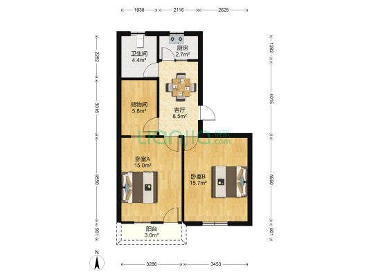 集街267号 2室1厅1卫 69平方