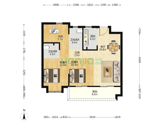 雍舜府（二期） 3室1厅2卫 94平方