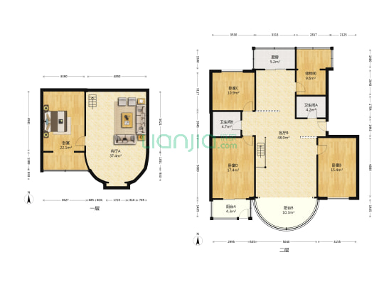 晋府小区 4室2厅2卫 152平方
