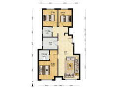 华远一期国企开发商，南北通透的双卫三居-涿州华远海蓝城户型图