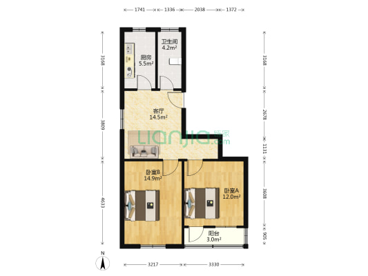 曹胡徐巷散盘 2室1厅1卫 71平方