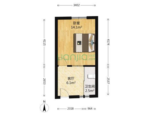 石幢弄社区 1室1厅1卫 31平方