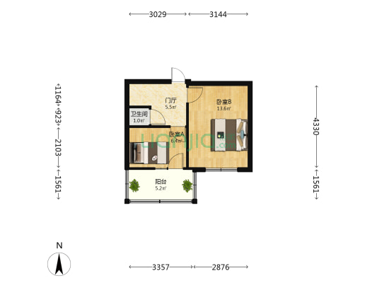 水院街1号院 2室0厅1卫 36平方