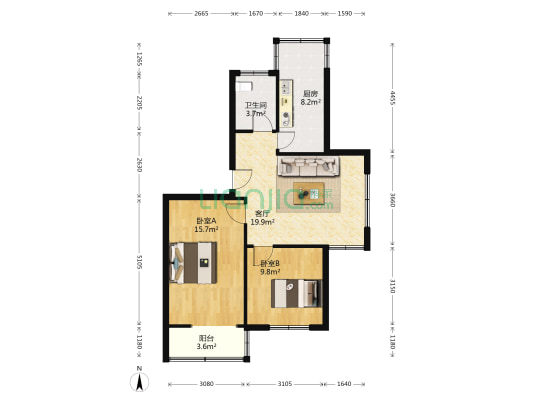 管城西街23号 2室1厅1卫 79平方