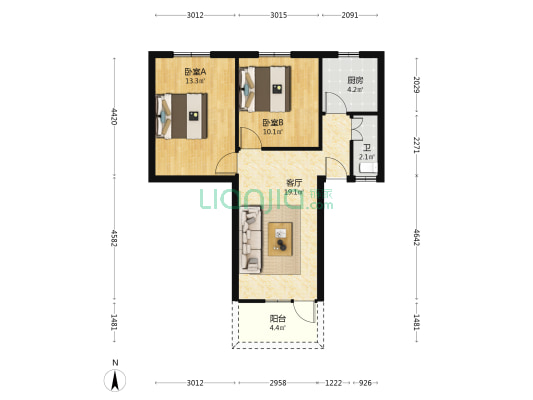 广钢鹤翔小区鹤翔路 2室1厅1卫 63平方