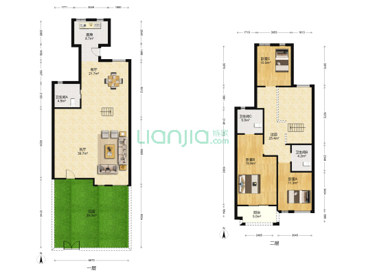 文斓苑 3室2厅3卫 176平方
