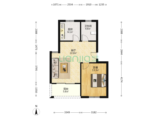 崇明雅居 1室1厅1卫 62平方