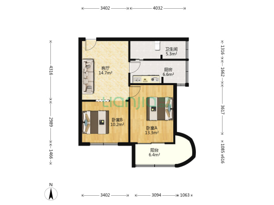 太化南小区 2室1厅1卫 60平方