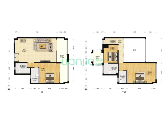 东菱帝苑 3室1厅4卫 159平方