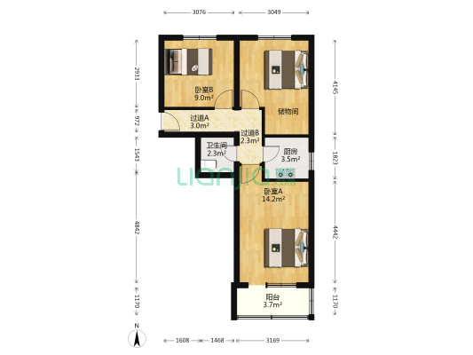 东货场路38号院 2室0厅1卫 60平方