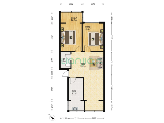 工农院街78号 2室1厅1卫 78平方