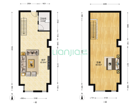 和信广场 1室1厅1卫 64平方