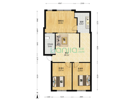 504社区 2室1厅1卫 72平方