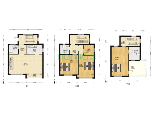 岛尚溪园 4室1厅3卫 168平方