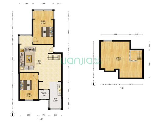金鹤园 2室1厅1卫 138平方