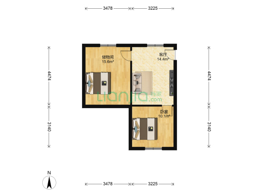 东安北路4号 1室1厅0卫 65平方