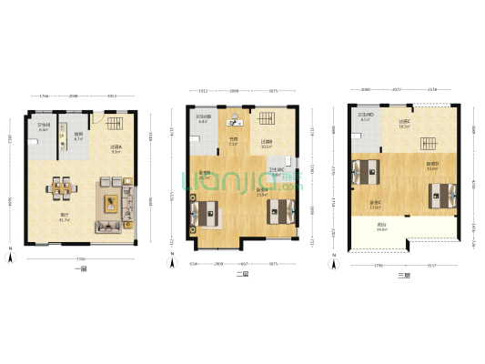 山语江院二期 5室1厅4卫 189平方