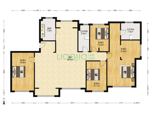仁恒海和院文澜花园 4室1厅2卫 211平方