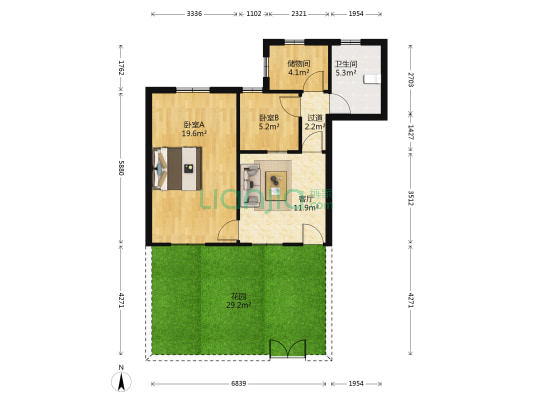 国四新村 2室1厅1卫 56平方