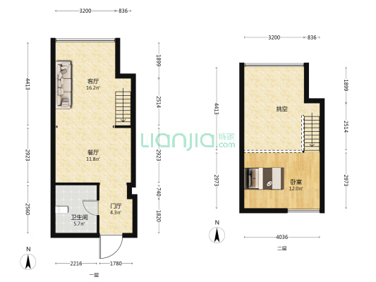 环球中心 1室2厅1卫 120平方
