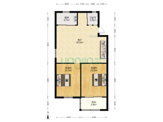 工农街二期 2室1厅1卫 97平方