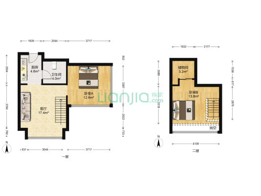 东疆国际 2室1厅1卫 60平方