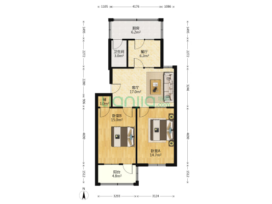 南京路西一街 2室2厅1卫 75平方