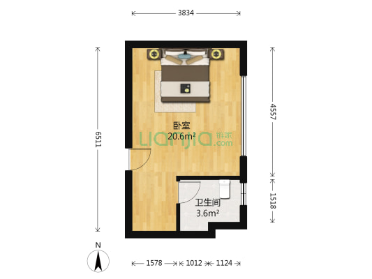 恒元悦居 1室0厅1卫 36平方