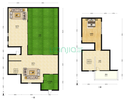绿城庐境桃源 1室2厅0卫 163平方