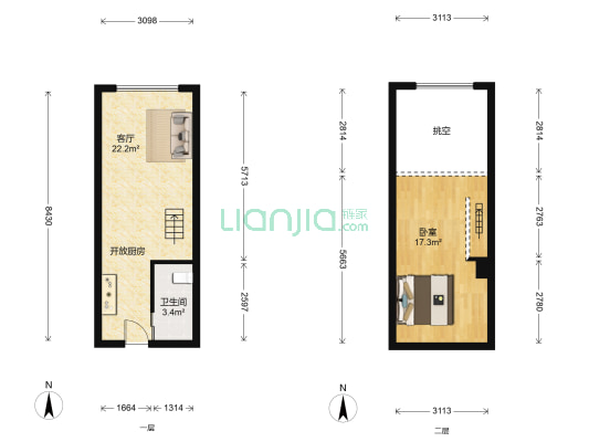 和悦铭著 1室1厅1卫 38平方