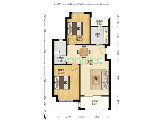 高淳雅园 2室1厅1卫 80平方