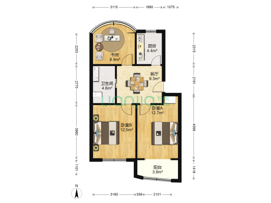 园艺新村 3室1厅1卫 70平方