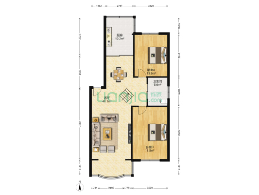 鑫丰金园 2室1厅1卫 112平方