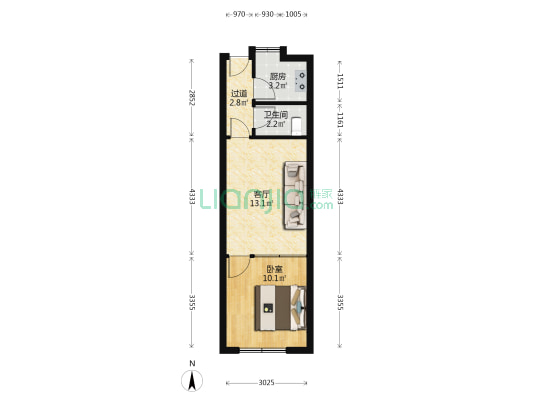 民意三路25号 1室1厅1卫 41平方