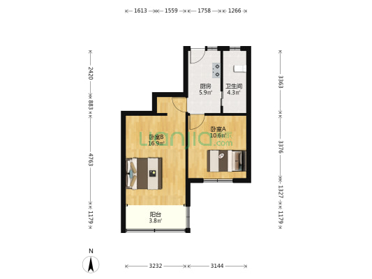池沟路73号 2室0厅1卫 51平方