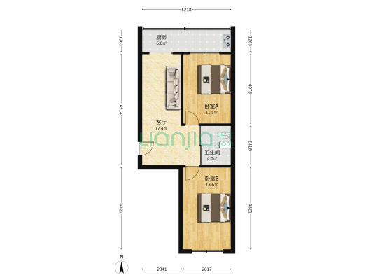 通安新居B区 2室1厅1卫 67平方