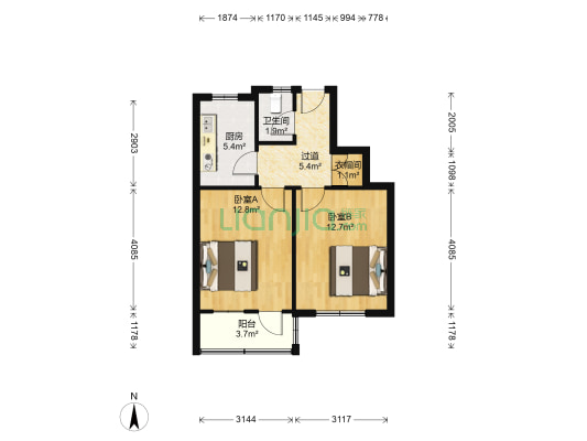 宁化路33号小区 2室0厅1卫 50平方