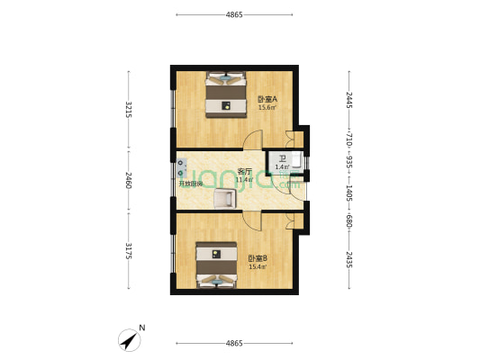 工程里 2室1厅1卫 56平方