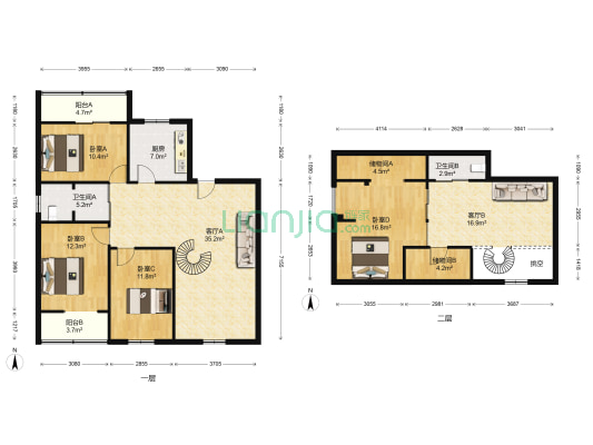 保健院家属楼 4室2厅2卫 139平方