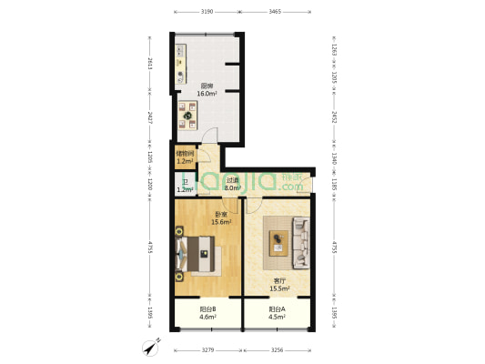 北京路206 1室1厅1卫 70平方