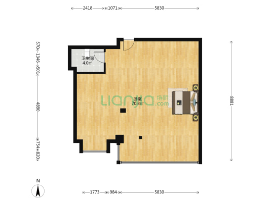 佳和大厦 1室0厅1卫 96平方
