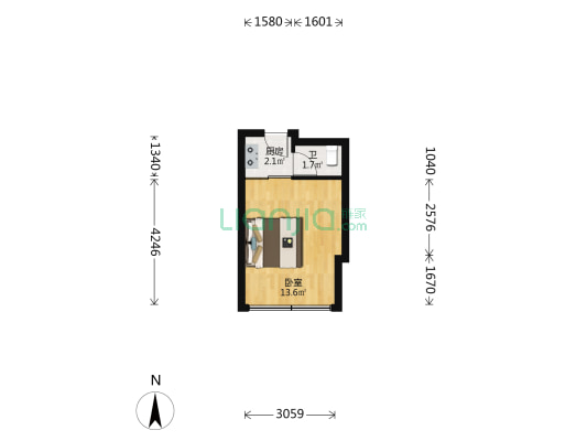 隆基大厦 1室0厅1卫 26平方